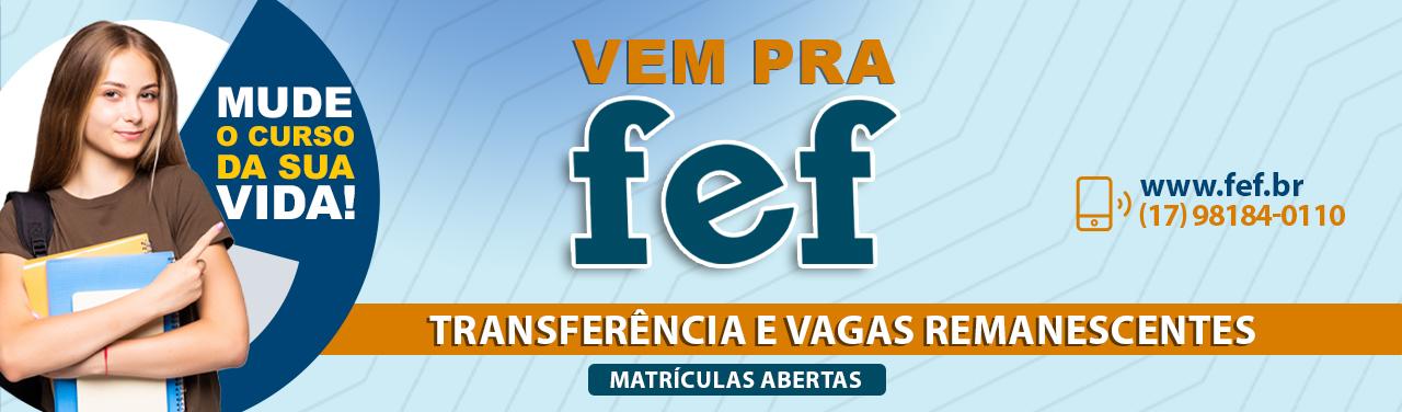 Banner Faculdades Integradas de Fernandópolis - Transferência e Vagas Remanescentes