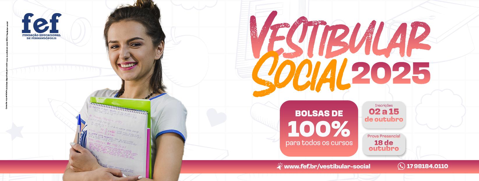 Banner Faculdades Integradas de Fernandópolis - Vestibular Social 2025