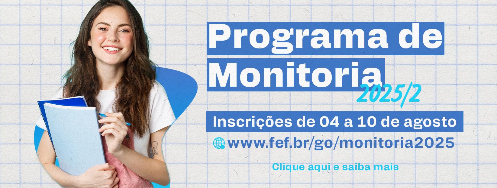 Banner Faculdades Integradas de Fernandópolis - Programa de Monitoria 20252