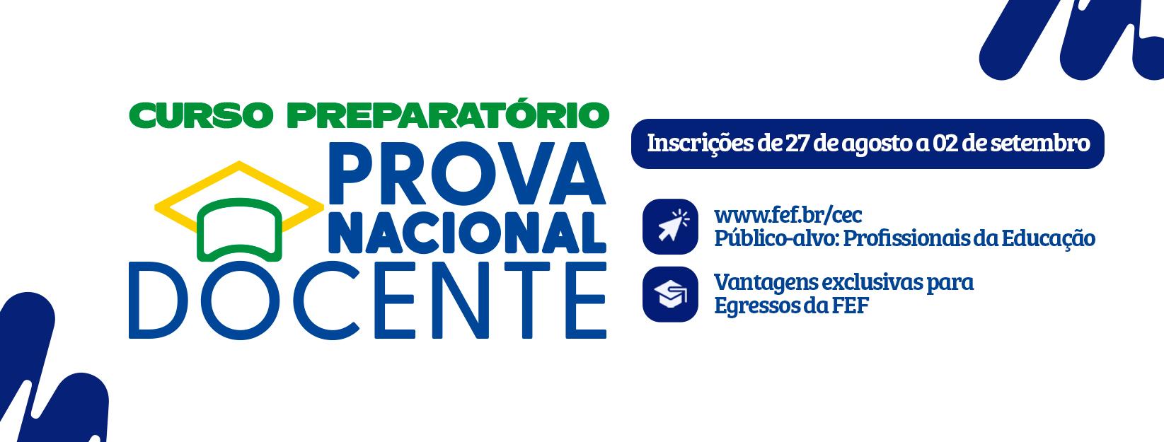 Banner Faculdades Integradas de Fernandópolis - Curso Preparatório PND