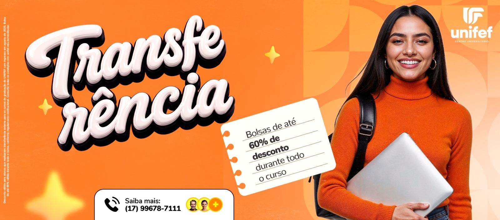 Banner Faculdades Integradas de Fernandópolis - Transferência 2026