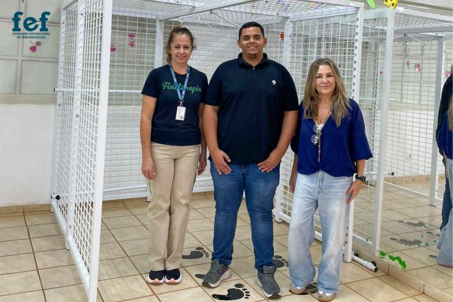 Imagem da Galeria da Notícia: Curso de Fisioterapia da FEF inova com Gaiola de Habilidades em parceria com a empresa New Cycle