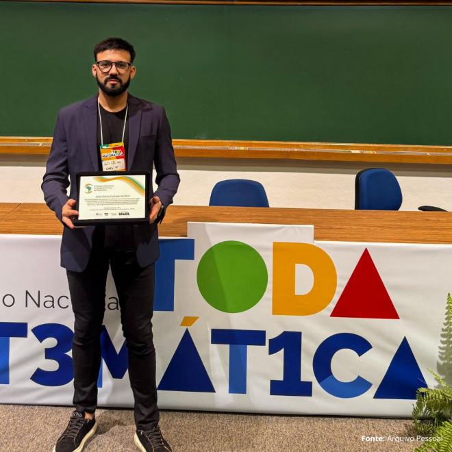 Imagem da Galeria da Notícia: Egresso da FEF conquista reconhecimento nacional e reforça a excelência da formação em Matemática