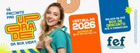 Imagem da notícia: FEF inicia inscrições para o Vestibular 2026