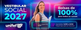 Imagem da not&iacute;cia: UNIFEF abre inscrições para Vestibular Social 2027 com bolsas de 100 por cento em todos os cursos
